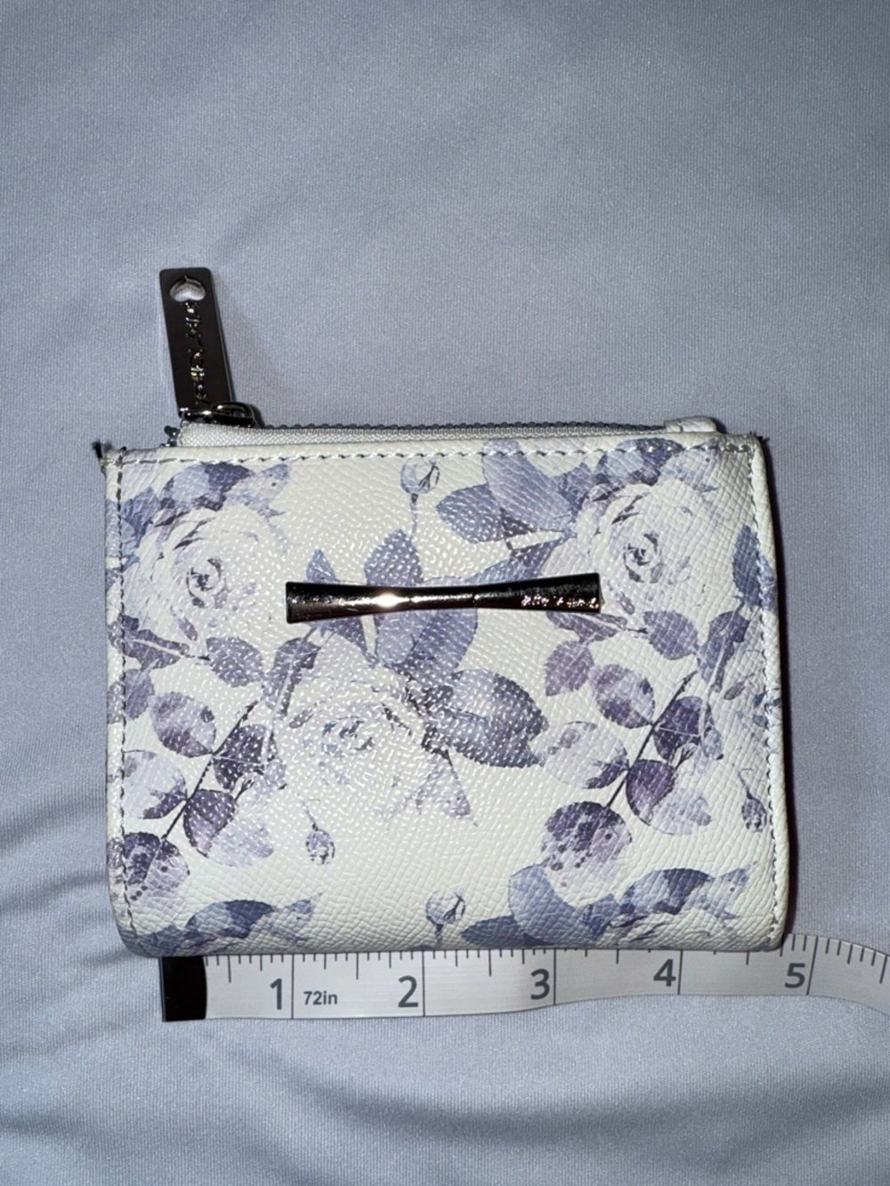Betsy Johnson Floral Compact Wallet - White with Lavender Floral Print - Picture 5 of 5